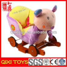 New design cute gift plush mouse rocking chair with wheels